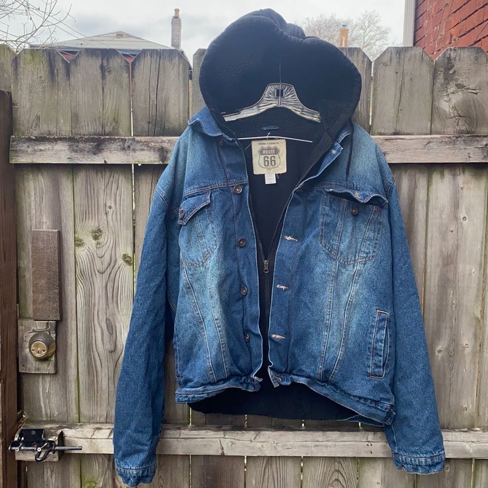 Route 66 fleeced denim jacket sz. XL